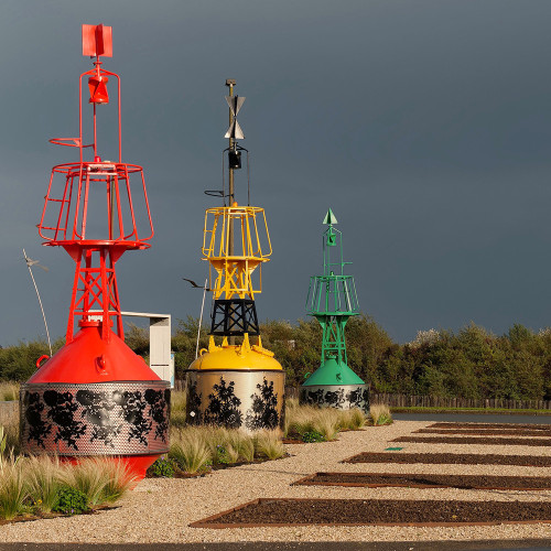 Décoration du rond-point entre Blériot-Plage et Calais