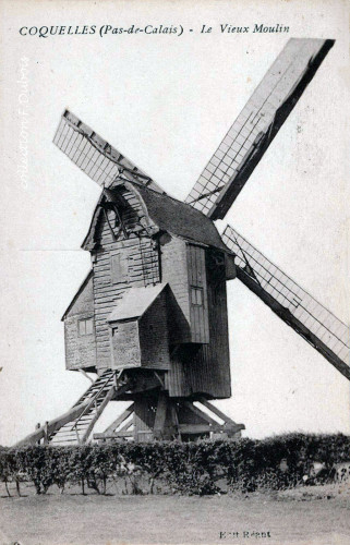 Le moulin de Coquelles avant 1940.