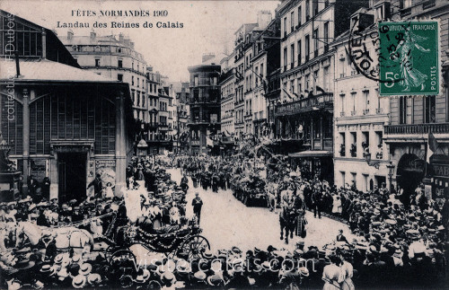 Passage du landau de la Reine de Calais lors des fêtes Normandes